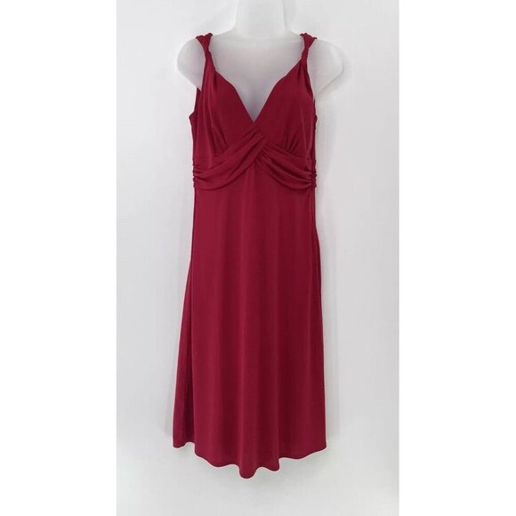 NWT LOFT Women’s Red Sleeveless Twisted Strap Dress Size 8‎ - Picture 1 of 10
